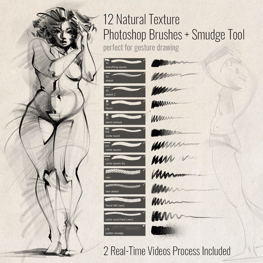 Gesture Drawing Pack + Brushes