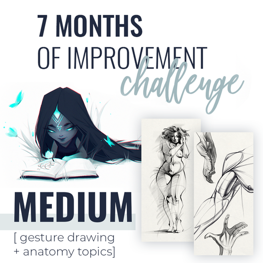 MEDIUM [Anatomy + Gesture Drawing] - 7 Months of Art Improvement Challenge